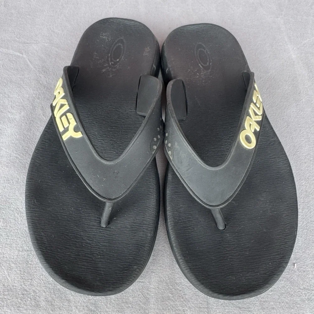 Size 6 - Oakley Men's B1B Flip‎ Flops Blackout Black